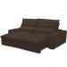 Sofá Retrátil Reclinável Para Sala de Estar Living 230cm Dimas F04 Veludo Marrom - Lyam Decor