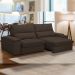 Sofá Retrátil Reclinável Para Sala de Estar Living 230cm Nápoles F04 Veludo Marrom - Lyam Decor