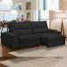Sofá Retrátil Reclinável Para Sala de Estar Living 230cm Nápoles F04 Veludo Preto - Lyam Decor