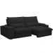 Sofá Retrátil Reclinável Para Sala de Estar Living 230cm Nápoles F04 Veludo Preto - Lyam Decor