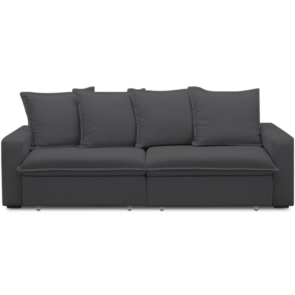 Sofá Retrátil Reclinável Para Sala de Estar Living 235cm Vêneto F04 Bouclê Grafite - Lyam Decor