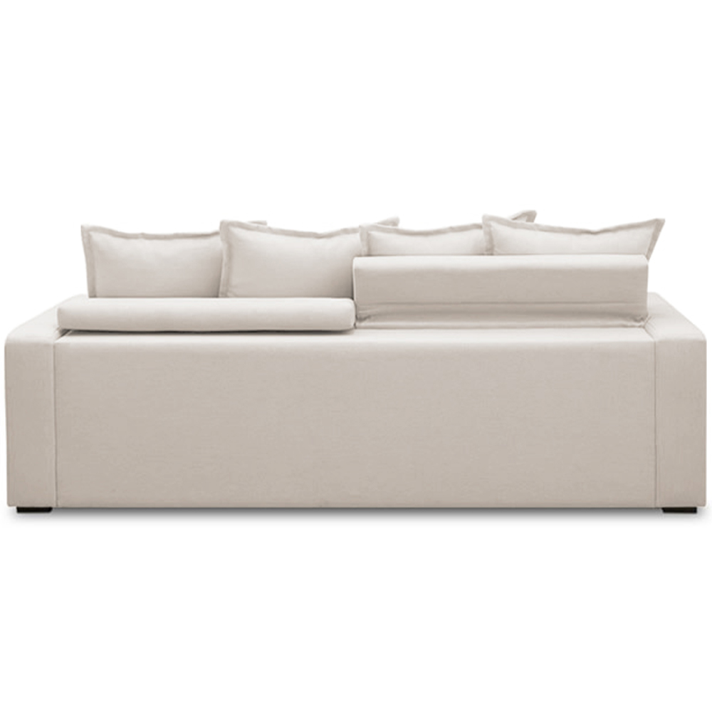 Sofá Retrátil Reclinável Para Sala de Estar Living 235cm Vêneto F04 Bouclê Off White - Lyam Decor