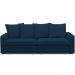 Sofá Retrátil Reclinável Para Sala de Estar Living 235cm Vêneto F04 Veludo Azul - Lyam Decor