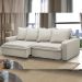 Sofá Retrátil Reclinável Para Sala de Estar Living 235cm Vêneto F04 Veludo Bege - Lyam Decor
