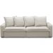 Sofá Retrátil Reclinável Para Sala de Estar Living 235cm Vêneto F04 Veludo Bege - Lyam Decor