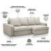 Sofá Retrátil Reclinável Para Sala de Estar Living 235cm Vêneto F04 Veludo Bege - Lyam Decor