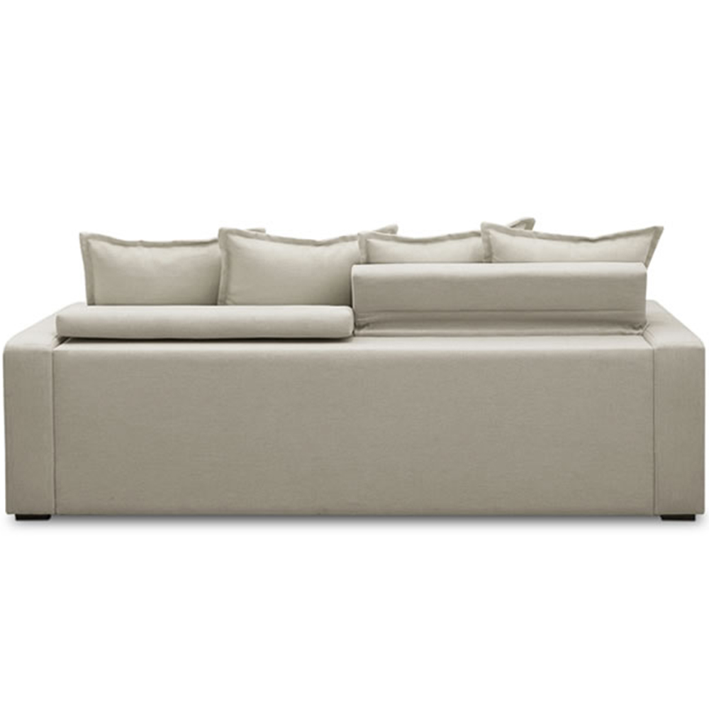 Sofá Retrátil Reclinável Para Sala de Estar Living 235cm Vêneto F04 Veludo Bege - Lyam Decor