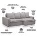 Sofá Retrátil Reclinável Para Sala de Estar Living 235cm Vêneto F04 Veludo Cinza - Lyam Decor