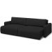 Sofá Retrátil Reclinável Para Sala de Estar Living 240cm Sevilha F04 Veludo Preto - Lyam Decor