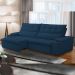 Sofá Retrátil Reclinável Para Sala de Estar Living 250cm Ártico F04 Veludo Azul - Lyam Decor
