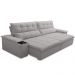 Sofá Retrátil Reclinável Para Sala de Estar Living 250cm Ártico F04 Veludo Cinza - Lyam Decor