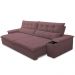 Sofá Retrátil Reclinável Para Sala de Estar Living 250cm Ártico F04 Veludo Lilás - Lyam Decor