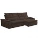Sofá Retrátil Reclinável Para Sala de Estar Living 250cm Ártico F04 Veludo Marrom - Lyam Decor