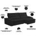 Sofá Retrátil Reclinável Para Sala de Estar Living 250cm Ártico F04 Veludo Preto - Lyam Decor