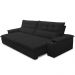Sofá Retrátil Reclinável Para Sala de Estar Living 250cm Ártico F04 Veludo Preto - Lyam Decor