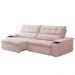 Sofá Retrátil Reclinável Para Sala de Estar Living 250cm Ártico F04 Veludo Rosê - Lyam Decor