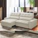 Sofá Retrátil Reclinável Para Sala de Estar Living 250cm Dimas F04 Veludo Bege - Lyam Decor