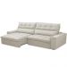 Sofá Retrátil Reclinável Para Sala de Estar Living 250cm Dimas F04 Veludo Bege - Lyam Decor