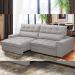 Sofá Retrátil Reclinável Para Sala de Estar Living 250cm Dimas F04 Veludo Cinza - Lyam Decor
