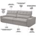 Sofá Retrátil Reclinável Para Sala de Estar Living 250cm Dimas F04 Veludo Cinza - Lyam Decor