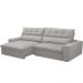 Sofá Retrátil Reclinável Para Sala de Estar Living 250cm Dimas F04 Veludo Cinza - Lyam Decor
