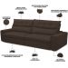 Sofá Retrátil Reclinável Para Sala de Estar Living 250cm Dimas F04 Veludo Marrom - Lyam Decor
