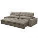 Sofá Retrátil Reclinável Para Sala de Estar Living 250cm Dimas F04 Veludo Marrom Claro - Lyam Decor