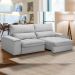 Sofá Retrátil Reclinável Para Sala de Estar Living 250cm Nápoles F04 Bouclê Cinza - Lyam Decor