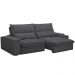 Sofá Retrátil Reclinável Para Sala de Estar Living 250cm Nápoles F04 Bouclê Grafite - Lyam Decor