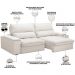 Sofá Retrátil Reclinável Para Sala de Estar Living 250cm Nápoles F04 Bouclê Off White - Lyam Decor