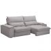 Sofá Retrátil Reclinável Para Sala de Estar Living 250cm Nápoles F04 Veludo Cinza - Lyam Decor