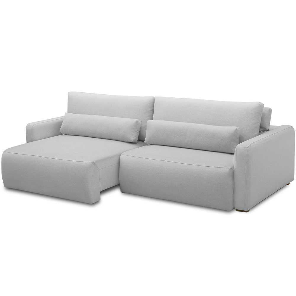 Sofá Retrátil Reclinável Para Sala de Estar Living 270cm Sevilha F04 Bouclê Cinza - Lyam Decor