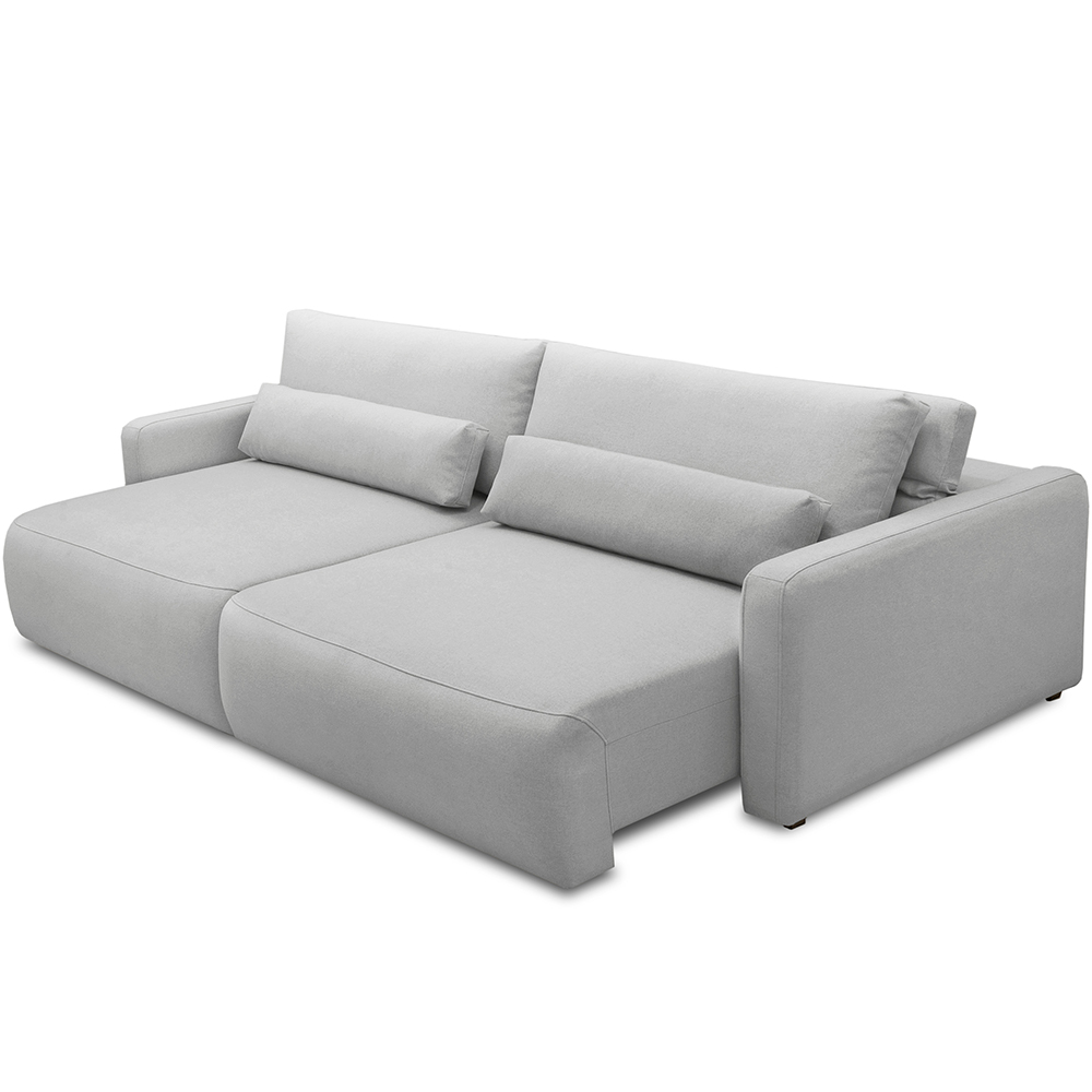 Sofá Retrátil Reclinável Para Sala de Estar Living 270cm Sevilha F04 Bouclê Cinza - Lyam Decor