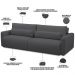 Sofá Retrátil Reclinável Para Sala de Estar Living 270cm Sevilha F04 Bouclê Grafite - Lyam Decor