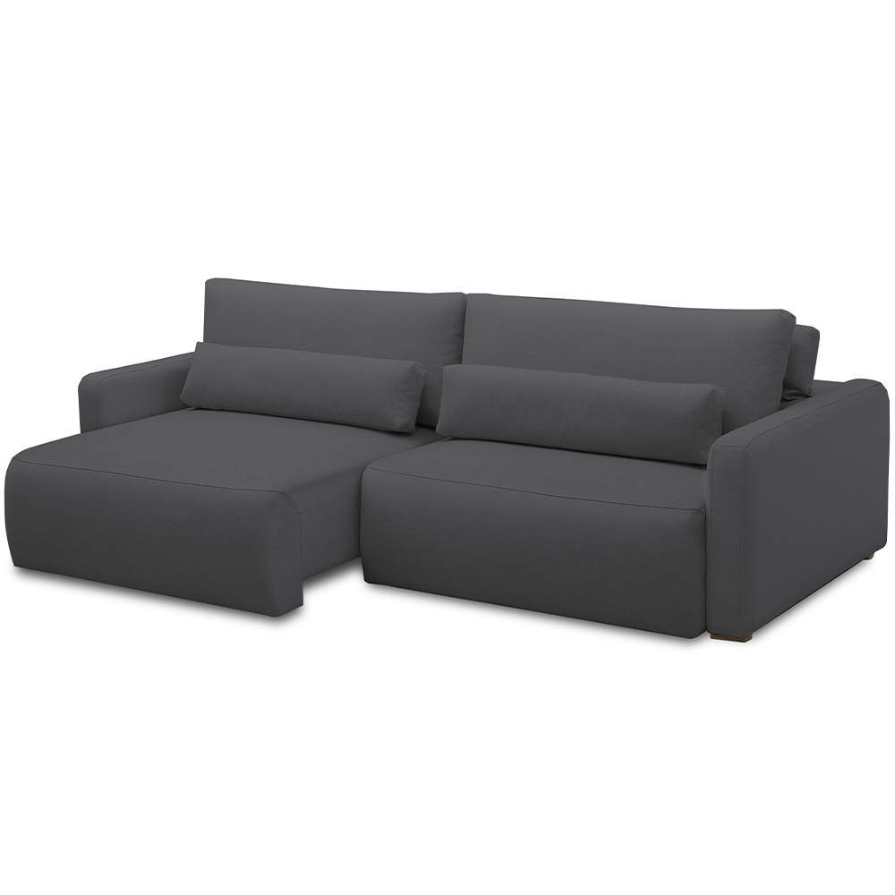 Sofá Retrátil Reclinável Para Sala de Estar Living 270cm Sevilha F04 Bouclê Grafite - Lyam Decor