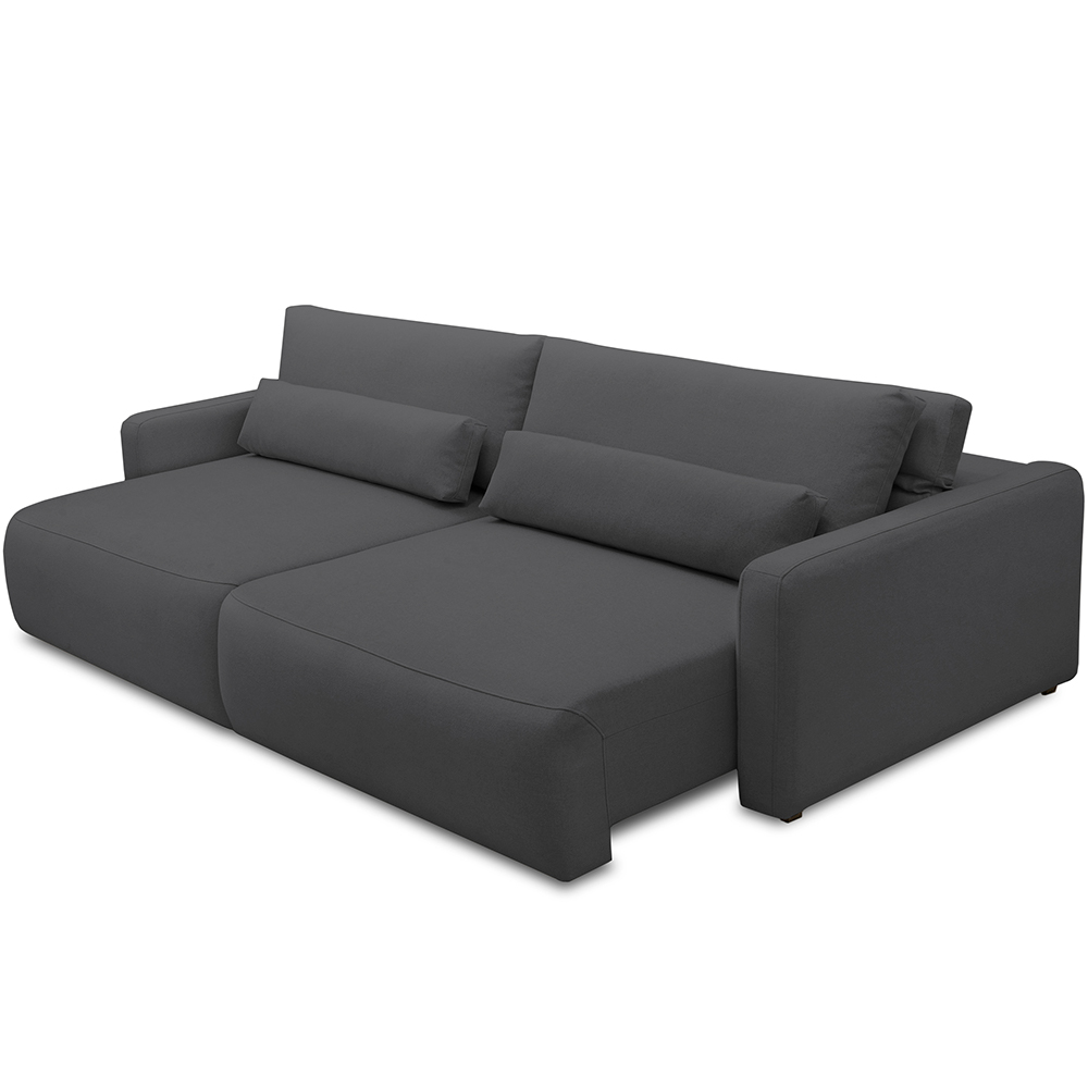 Sofá Retrátil Reclinável Para Sala de Estar Living 270cm Sevilha F04 Bouclê Grafite - Lyam Decor