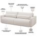 Sofá Retrátil Reclinável Para Sala de Estar Living 270cm Sevilha F04 Bouclê Off White - Lyam Decor
