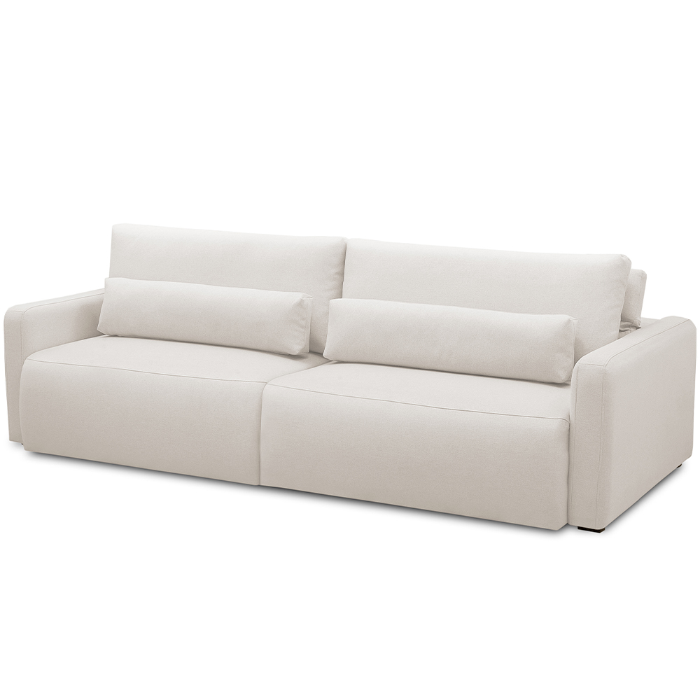 Sofá Retrátil Reclinável Para Sala de Estar Living 270cm Sevilha F04 Bouclê Off White - Lyam Decor