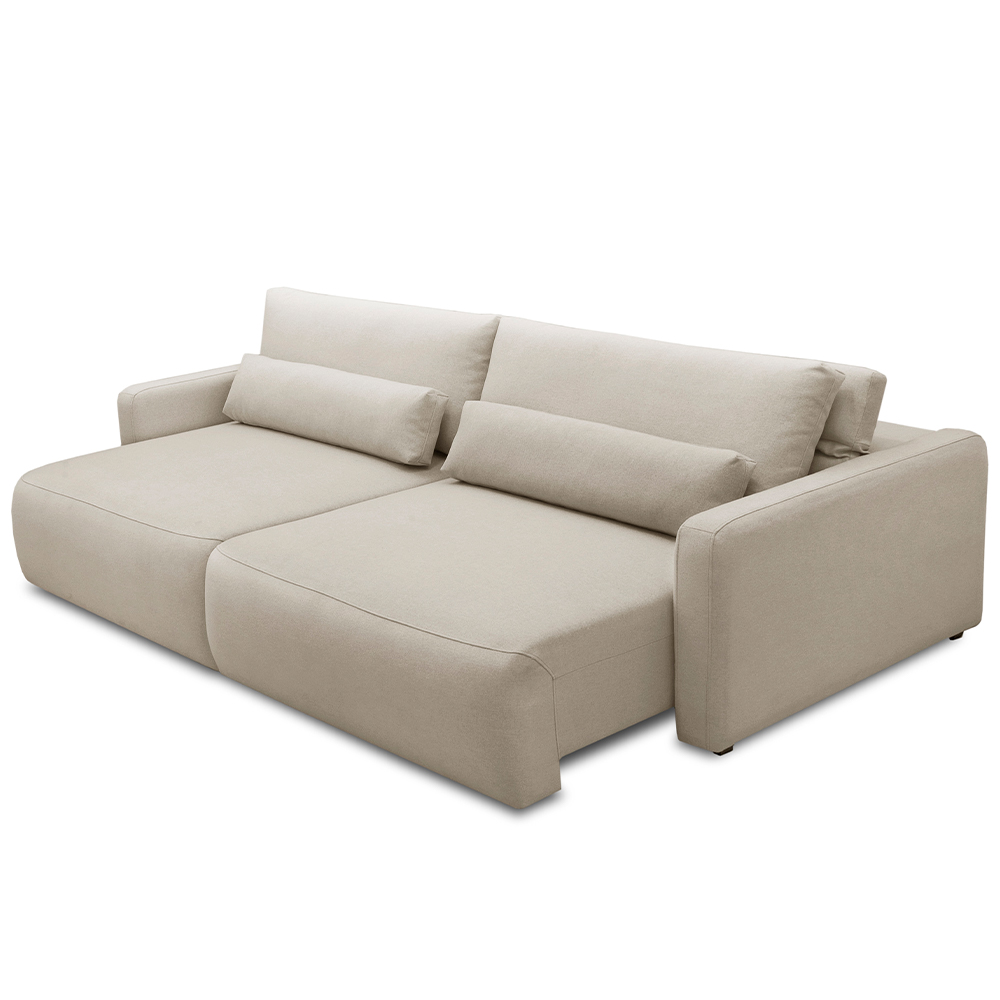 Sofá Retrátil Reclinável Para Sala de Estar Living 270cm Sevilha F04 Linho Bege - Lyam Decor