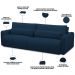 Sofá Retrátil Reclinável Para Sala de Estar Living 270cm Sevilha F04 Veludo Azul - Lyam Decor