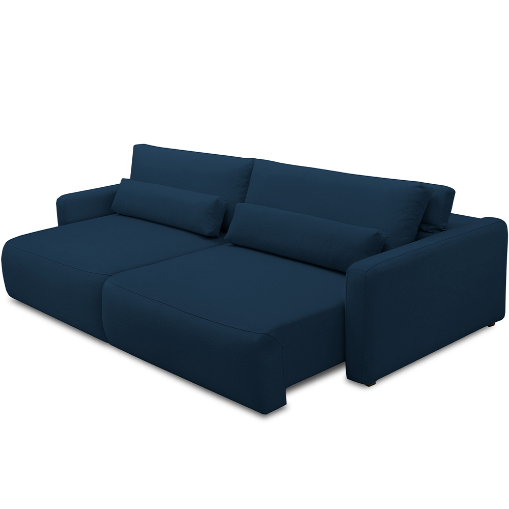 Sofá Retrátil Reclinável Para Sala de Estar Living 270cm Sevilha F04 Veludo Azul - Lyam Decor