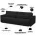 Sofá Retrátil Reclinável Para Sala de Estar Living 270cm Sevilha F04 Veludo Preto - Lyam Decor