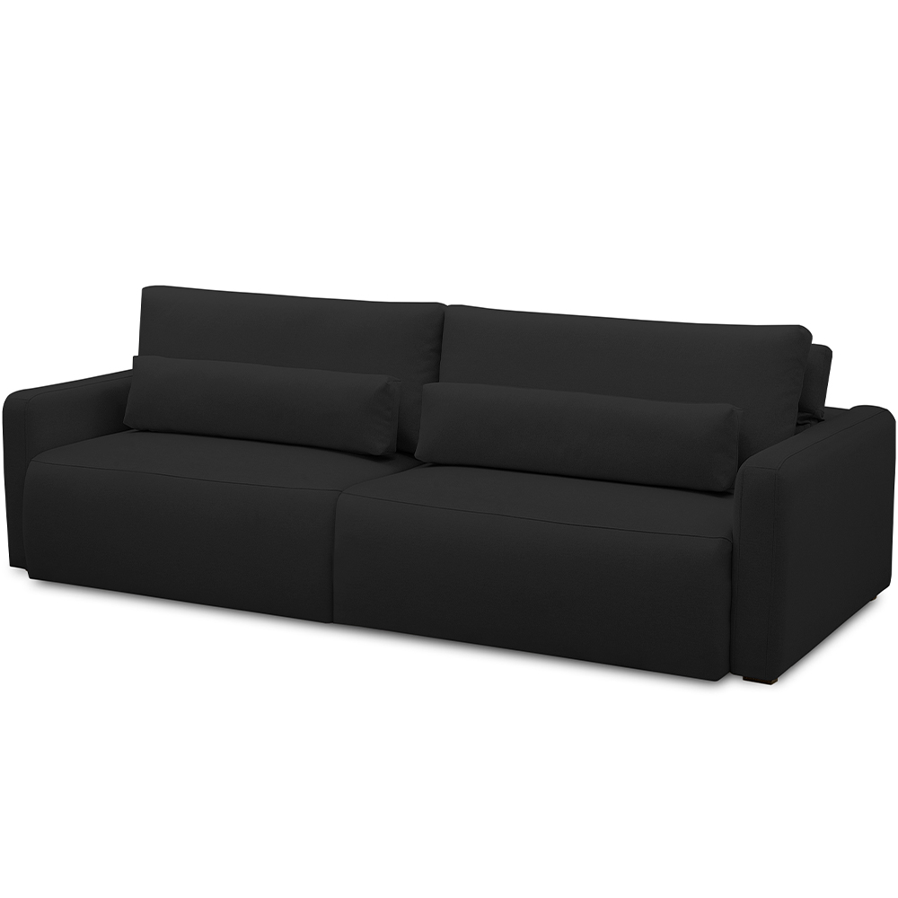 Sofá Retrátil Reclinável Para Sala de Estar Living 270cm Sevilha F04 Veludo Preto - Lyam Decor