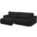 Sofá Retrátil Reclinável Para Sala de Estar Living 270cm Sevilha F04 Veludo Preto - Lyam Decor