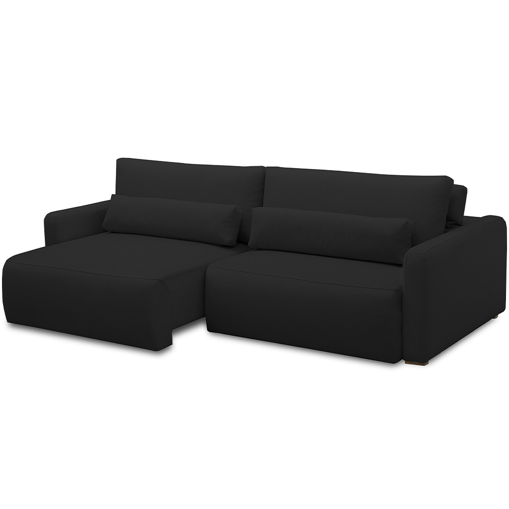 Sofá Retrátil Reclinável Para Sala de Estar Living 270cm Sevilha F04 Veludo Preto - Lyam Decor