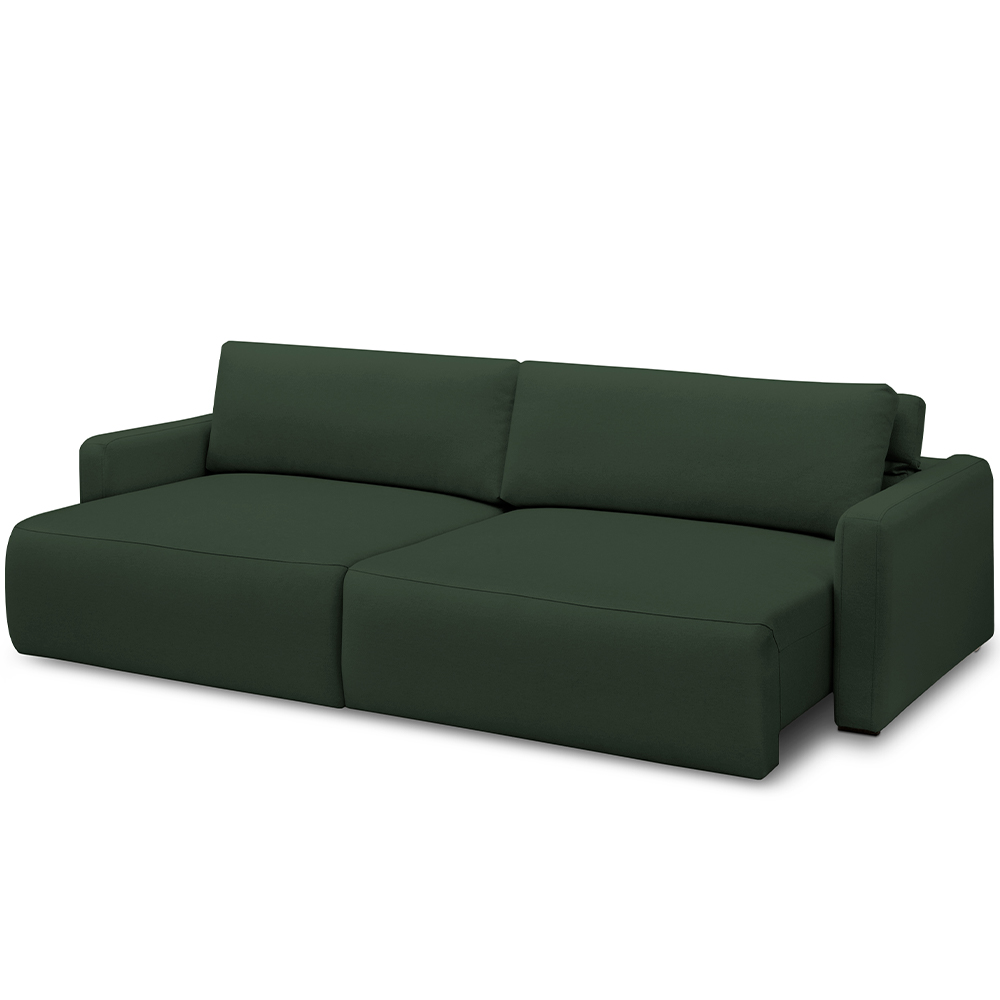 Sofá Retrátil Reclinável Para Sala de Estar Living 270cm Sevilha F04 Veludo Verde - Lyam Decor