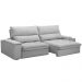Sofá Retrátil Reclinável Para Sala de Estar Living 280cm Nápoles F04 Bouclê Cinza - Lyam Decor