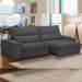 Sofá Retrátil Reclinável Para Sala de Estar Living 280cm Nápoles F04 Bouclê Grafite - Lyam Decor