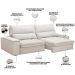 Sofá Retrátil Reclinável Para Sala de Estar Living 280cm Nápoles F04 Bouclê Off White - Lyam Decor