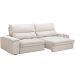 Sofá Retrátil Reclinável Para Sala de Estar Living 280cm Nápoles F04 Bouclê Off White - Lyam Decor